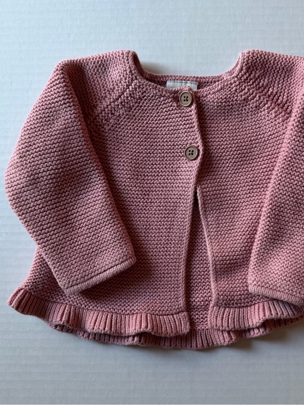 Next Baby Dusty Rose Pink Ruffle Knit Cardigan 12-18M